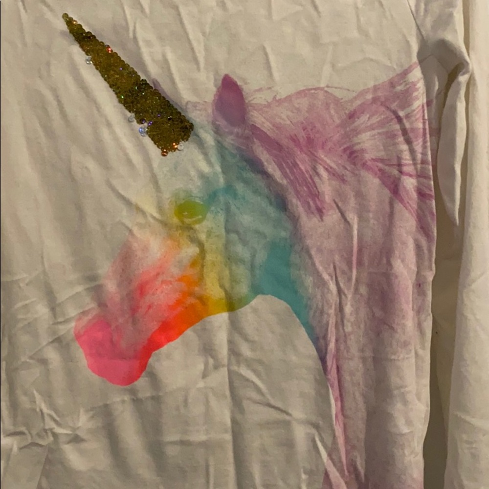 Girls flippy sequins unicorn shirt